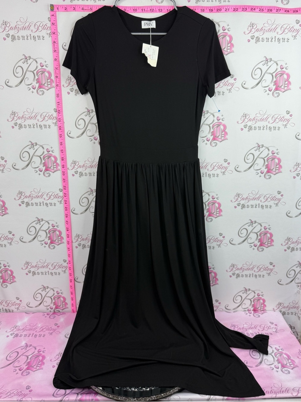 PRV dress flowy NEW WITH TAGS Black Short-Sleeve Maxi Dress